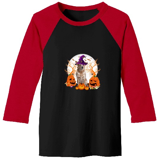 Heeler Pet Dog Halloween Heeler Dog Jack O Lantern Pumpkin 46 Baseball Tees