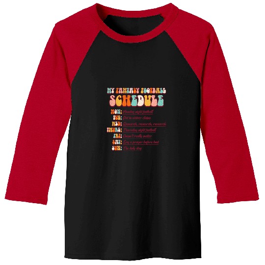 Sport American Football My Fantasy Football Schedule Groovy Football Player Game Day Baseball Tees
