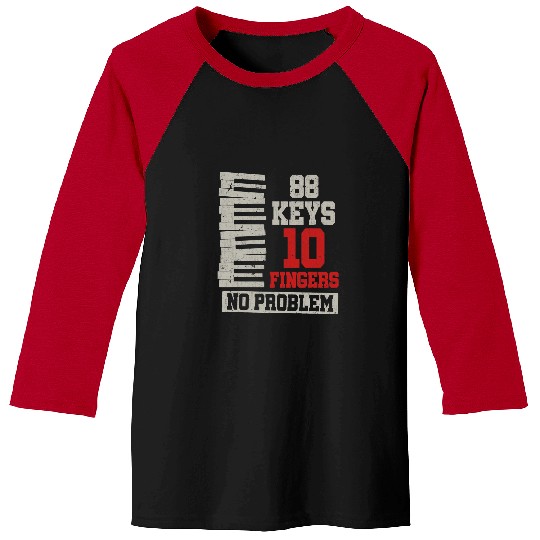 Funny Piano Music Keyboard Pianist Musical Instrument Funny Piano Baseball Tees