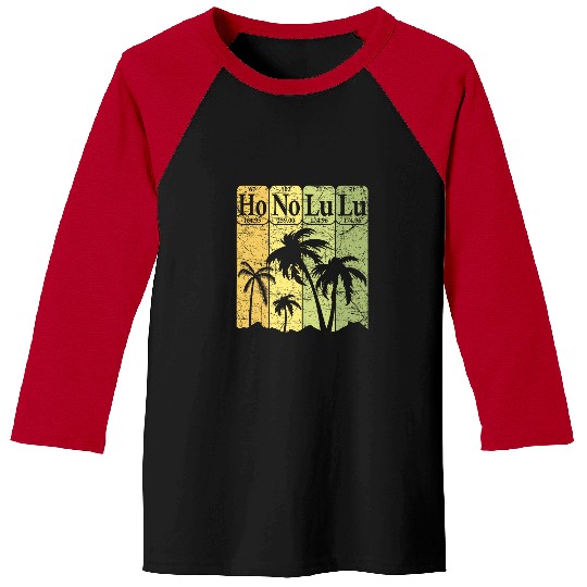 Honolulu Periodic Table Elements Honolulu Hawaii Retro 4 Baseball Tees