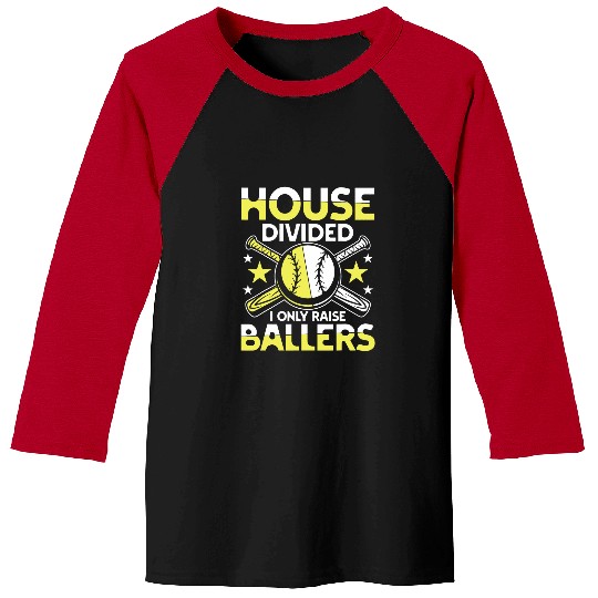 Sport Baseball House Divided I Only Raise Ballers Baseball Bat Sport Baseball Tees
