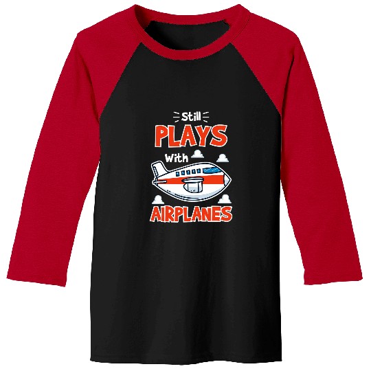 Pilot Plays With Airplanes Flight Aeroplane Baseball Tees