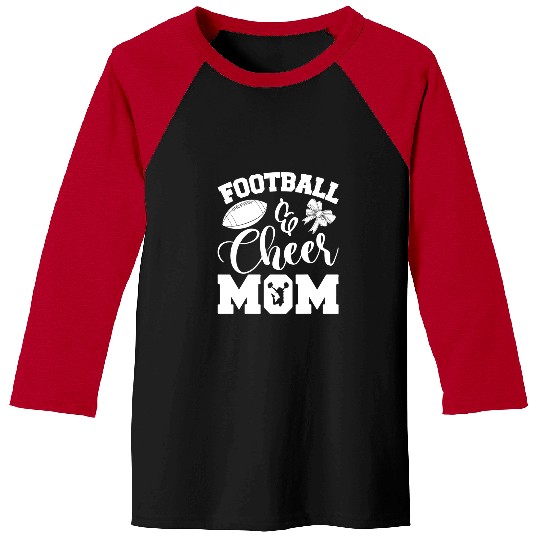 Sport American Football Cheer Football Cheerleading Mom Of Both Messy Hair Bun 4 Baseball Tees
