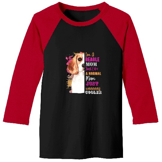 Beagle Pet Womens Im A Beagle Mom LIke A Normal Mom Just Way Cooler Funny 108 Baseball Tees