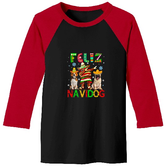 Beagle Pet Pug Lover Feliz Navidad Dog Dabbings Mexican With Beagle Pug Baseball Tees