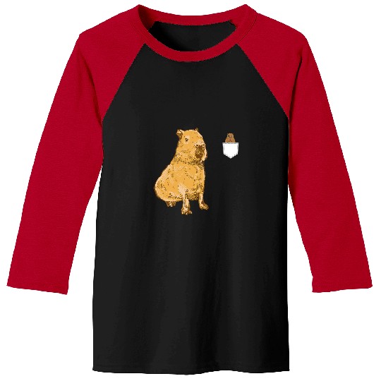 capybaras Mammal Stuffed capybaras Capy Bara Capibara Stuff Cappy Barra Pocket Baseball Tees