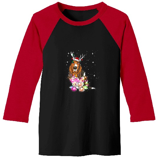 Basset Hound Pet Christmas Lights Basset Hound 2 Baseball Tees