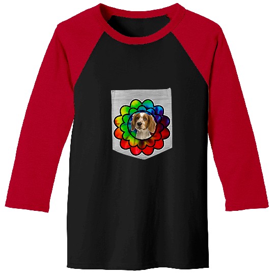 English Springer Spaniel Pet Dog in your Pocket Tie Dye Welsh Springer Spaniel Baseball Tees