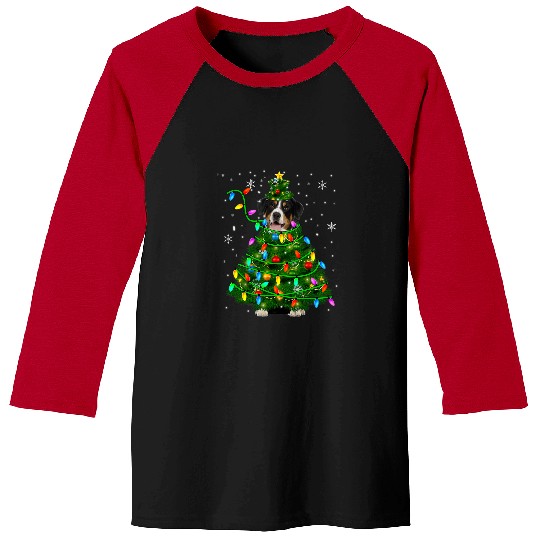 Entlebucher Pet Mountain Christmas Tree xmass Lights Baseball Tees