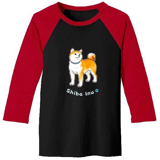 Shiba Inu Pet with Hopeful Expression Baseball Tees