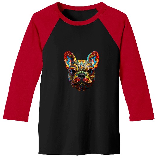 French Bulldog Pet Trippy French Bulldog Design. A.I. created Frenchie Baseball Tees