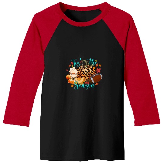 Sport American Football Tis The Season Pumpkin Leaf Latte Fall Thanksgiving Football Baseball Tees