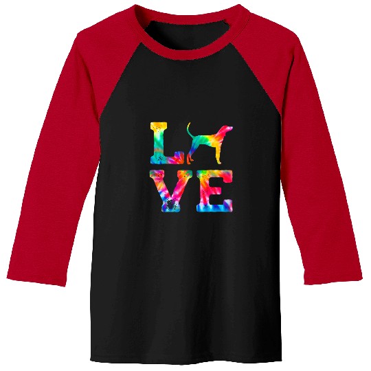Coonhound Pet Love American English Coonhound Tie Dye Dog Mom Dad Baseball Tees