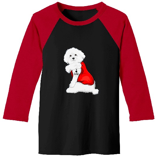 Bichon Pet Frise Funny bichonfrise Dog I Love Dad Tattoo bichonfrise Lover Baseball Tees