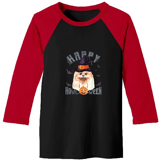 Pomeranian Pet Happy Howloween Dog Pun Funny Pomeranian Halloween Costume 175 Baseball Tees