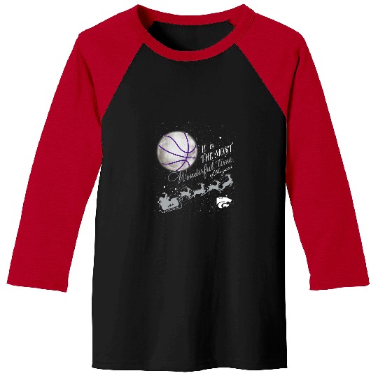 Sport Basketball Kansas State Wildcats xmass Santa And The Moon Baseball Tees