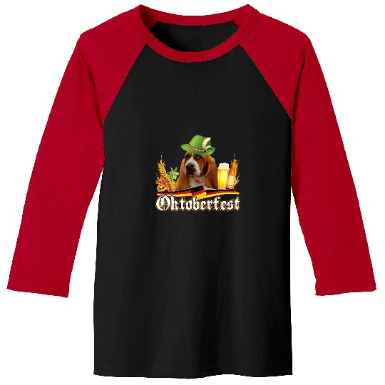 Basset Hound Pet Beer Basset Hound Dog Beer Oktoberfest Prost Beer Festival Munich Baseball Tees