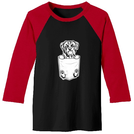 Boxer Pet RIPPED IN POCKET Baseball Tees