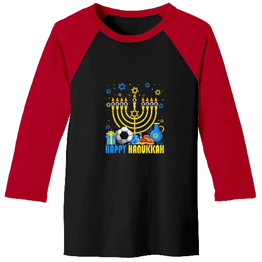 Sport Soccer Funny Soccer Balls Temple Menorah Chanukah Hanukkah Pajama Baseball Tees