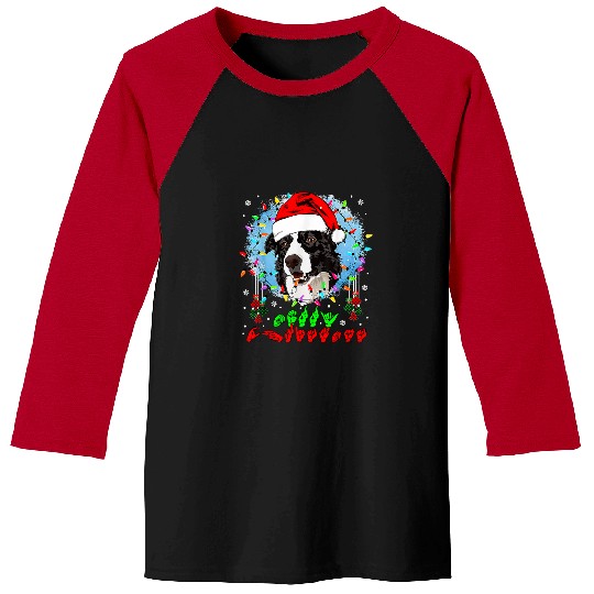 Border Collie Pet Merry Christmas Hands Sign Language Santa Border Collie120 Baseball Tees