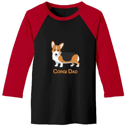 Corgi Pet Cute Red Tricolor Welsh Corgi Dad Dog Lovers Baseball Tees
