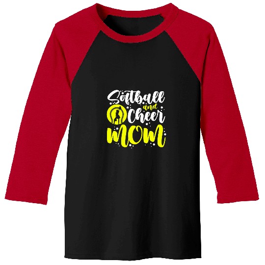 Sport Softball Cheerleading Lover Graphic Softball Cheer Mom 2 Baseball Tees