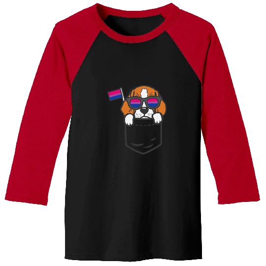 Beagle Pet Pocket Dog LGBTQ Bisexual Flag Gay Pride Ally Bi Baseball Tees