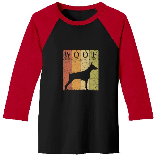 Doberman Pet Pinscher Dog Periodic Table Elements Dog Lover Woof 9 Baseball Tees
