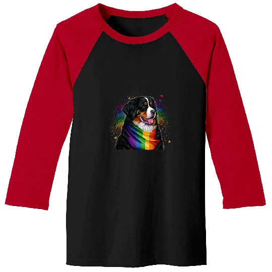 Bernese Mountain Pet Gay Pride Dog LGBT Rainbow Flag Bernese Mountain Dog LGBTQ Baseball Tees