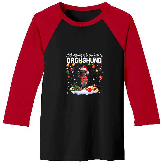 Dachshund Pet Santa Dachshund Christmas Ornament Decoration xmass 473 Baseball Tees