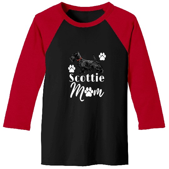 Scottish Terrier Pet Scottie Dog Mom Baseball Tees