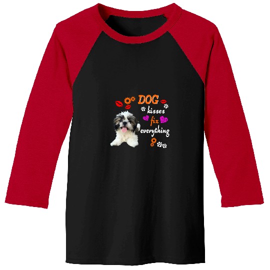 Shih Tzu Pet Kisses fix everything cute Baseball Tees