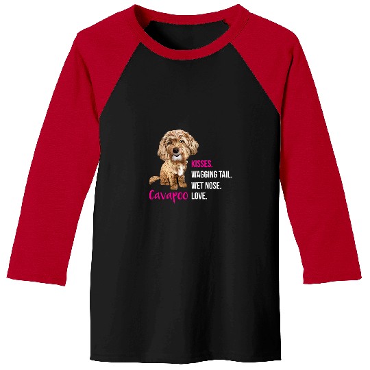 Cavapoo Pet Kisses Wagging Tail Wet Nose Love Puppy 3 Baseball Tees