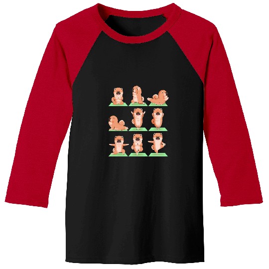 Chow Chow Pet Namaste Yoga Chow Chow Dog Yoga Pose Zen Workout Exercise Baseball Tees