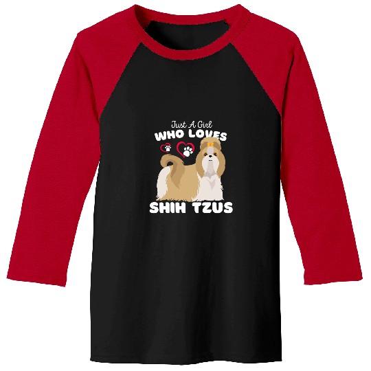 Shih Tzu Pet Just A Girl Who Loves Shih Tzus Cute Shih Tzu Dog Kids Baseball Tees