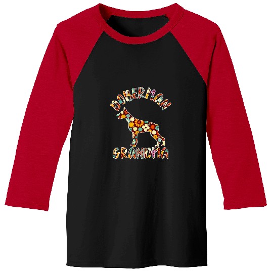 Doberman Pet Pinscher Grandma Dog Grandma Funny Doberman Owner 3 Baseball Tees