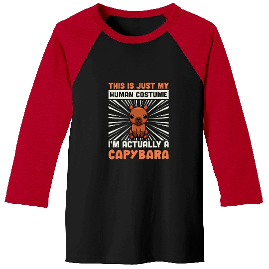 capybaras Mammal Rodent Animals capybarass Funny capybaras Human Costume Baseball Tees