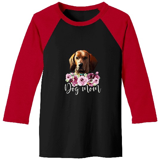Coonhound Pet Redbone Coonhound Dog Mom Floral Baseball Tees