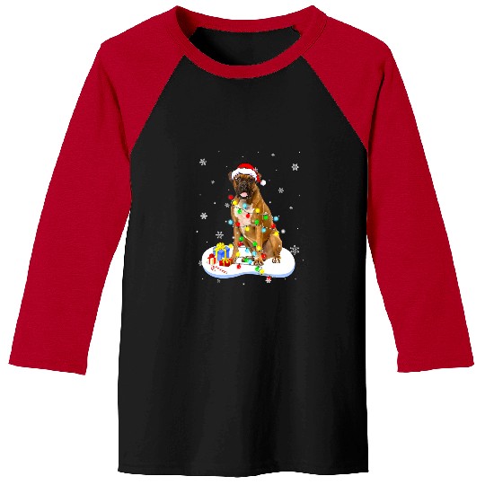 Boxer Pet Christmas Light Dog Dad Dog Mom 303 Baseball Tees