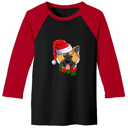 Akita Pet Funny American Akita Santa Claus Apparel Christmas Kids Dog Baseball Tees