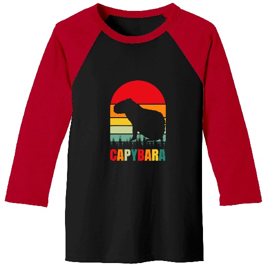 capybaras Mammal Retro capybaras Silhouette capybaras Lover 2 Baseball Tees
