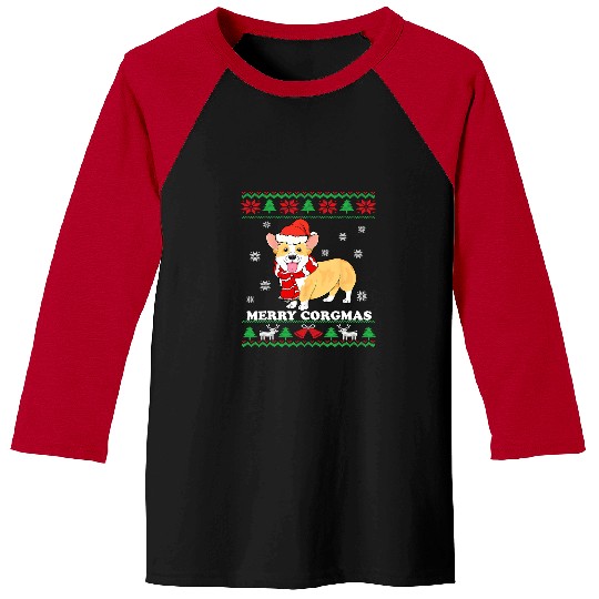 Corgi Pet Dog Merry Corgmas Corgi Santa Corgi Ugly Christmas Pajama 242 Baseball Tees