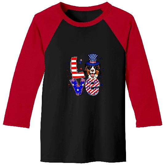 Bernese Mountain Pet love bernese mountain dog patriotic 4th of july Baseball Tees
