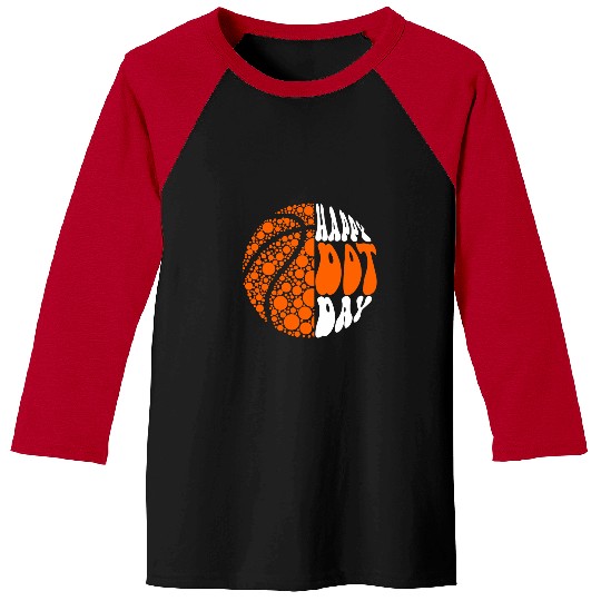 Sport Basketball Retro Groovy Basketball Ball Polka Dots Happy Dot Day Boy Baseball Tees