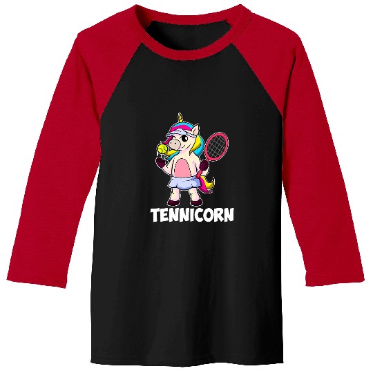 Sport Tennis Unicorns Playing Tennis Cool Racket Sport Lover Tennicorn Baseball Tees