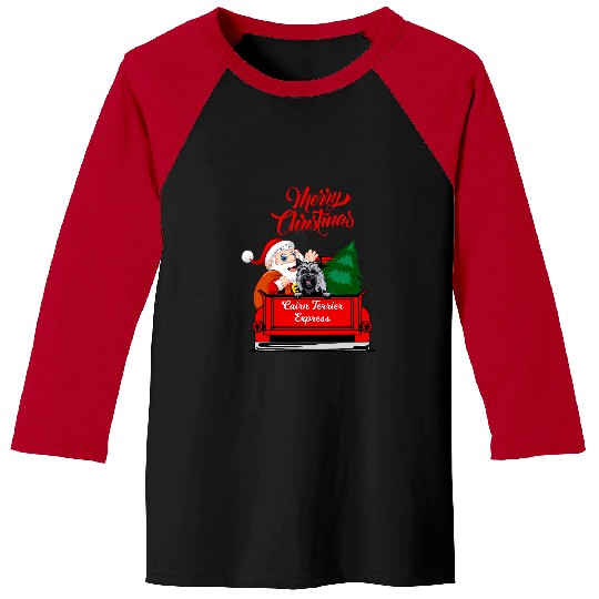 Cairn Terrier Pet Dog Cairn Terrier With Santa Claus In Red Pickup Baseball Tees