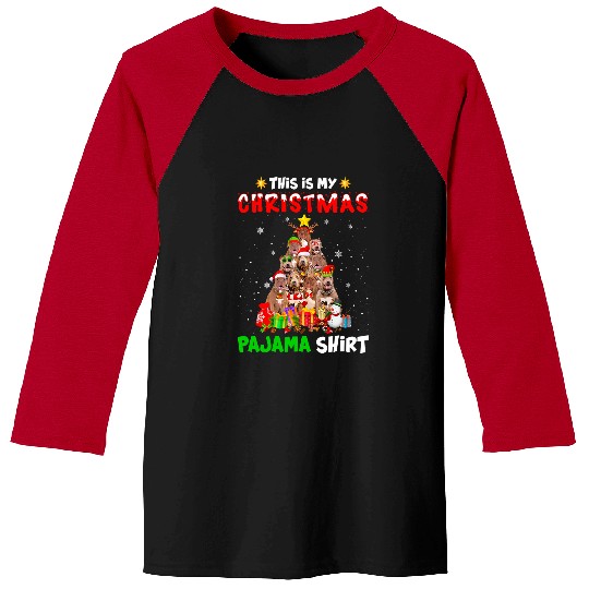 Pitbull Pet This Is My Christmas Pajama Pitbull Dog xmass Tree 283 Baseball Tees