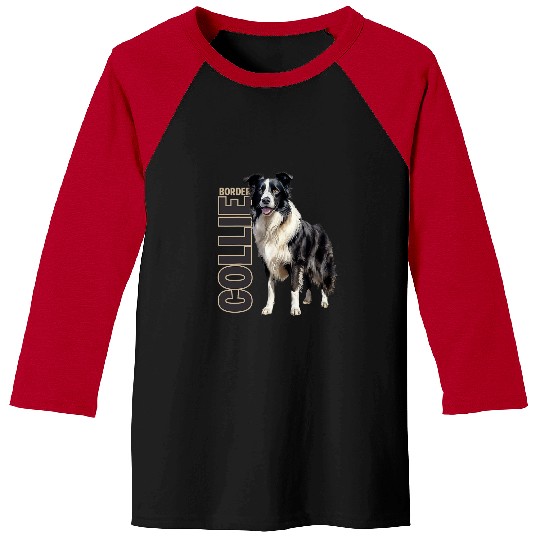 Border Collie Pet Watercolor Baseball Tees