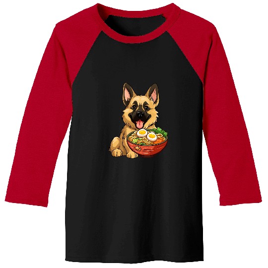 German Shepherd Pet Ramen German Shepherd Anime Kawaii Otaku Manga Baseball Tees