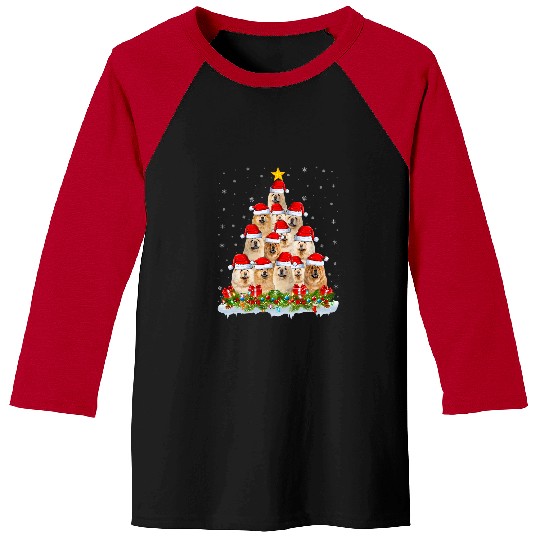 Chow Chow Pet Lover xmass Tree Santa Christmas Baseball Tees